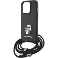Karl Lagerfeld Klhcp15lsakcpsk Iphone 15 Pro 6.1 Crossbody Saffiano Pin Karl&choupette Telefonetui