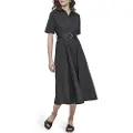 DKNY DKNYtil kvinder. DJ5D9065 Kjole med sorte knapper (L), Casual, Bomuld, Korte ærmer