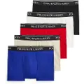 Ralph Lauren Polo Ralph Laurentil mænd. 714864292022 Sæt med 5 klassiske flerfarvede boxershorts i stretchbomuld (M), Afslappet, Flerfarvet