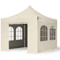 TOOLPORT 3x3m, aluminium, easy-up-pavillon, 4 sidedele, creme