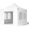 TOOLPORT 3x3m, aluminium, easy-up-pavillon, 4 sidedele, hvid