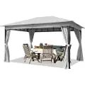 TOOLPORT 3x4m, havepavillon, inkl. 4 sidegardiner, stone