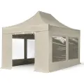 TOOLPORT 3x4,5m, aluminium, easy-up-pavillon, 4 sidedele, creme