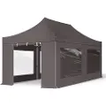 TOOLPORT 3x6m, aluminium, easy-up-pavillon, 4 sidedele, mørkegrå