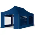 TOOLPORT 3x6m, aluminium, easy-up-pavillon, 4 sidedele, mørkeblå