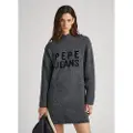 Pepe Jeans Pepe Jeanstil kvinder. PL953387 Denisse gtis-kjole (L), Casual, Grå, Akryl, Lange ærmer