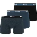 Hugo Boss BOSStil mænd. 50531685 Sæt med 3 boxershorts Power Des blå (S), Afslappet, Bomuld