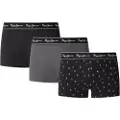 Pepe Jeans Pepe Jeanstil mænd. PMU11192 Sæt 3 juletræsboksershorts sort, grå (S), Afslappet, Bomuld