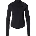 Nike Tempo Swoosh Run Dri-FIT-løbetrøje med 1/4 lynlås til kvinder - sort