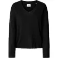 Pepe Jeans Pepe Jeanstil kvinder. PL7000001 Cherice V-jumper sort (XS), Casual, Polyester