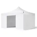 TOOLPORT 4x4m, aluminium, easy-up-pavillon, 4 sidedele, hvid