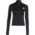 Adidas Workout Essentials Zip Through 3 Stripes Sweatshirt Med Lynlås