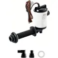 Vevor Livewell-pumpe til båd, 12V 50 L/min (800 GPH) Livewell-perlatorpumpe med aftagelig motor, 90-graders agnpumper til både, korrosionsbestandig dykpumpe, til ferskvand og saltvand