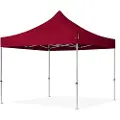 TOOLPORT 3x3m, aluminium, easy-up-pavillon, uden sidedele, rød