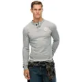 Superdry Superdrytil mænd. M6010904A Vintage Athletic Grandad T-shirt grå (XL), Casual, Bomuld, Lange ærmer