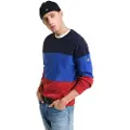 Gant Ganttil mænd. 2044018 Sweatshirt Colorblocked blå (S), Casual, Bomuld