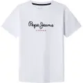 Pepe Jeans Pepe Jeanstil drenge. PB5000026 New Art T-shirt hvid (10Años= 140cm), Casual, Bomuld, Korte ærmer, børnetøj