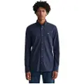 Gant Ganttil mænd. 3230243 Skjorte Regular Fit Pique navy (XL), Casual, Bomuld, Lange ærmer, Blå
