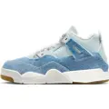 Jordan 4 Retro "Worn Blue"-sko til mindre børn - hvid