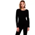Emporio Armani EA7til kvinder. 7W000522_AF10373 Logo Series T-shirt sort (XS), Casual, Bomuld, Lange ærmer