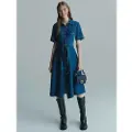 Marella Marellatil kvinder. 2523226024200 Fagotto skjortekjole i denim (38), Blå, Casual, Bomuld, Korte ærmer