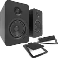Kanto Audio Kanto YU Passive 4" Bookshelf Speakers with S4 Tilted Stands Matte Black