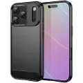 Mtp Products iPhone 17 Pro Børstet TPU Cover - Karbonfiber - Sort