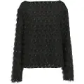 Selected - Jacquard Med Bådudskæring Bluse