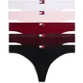 Tommy Hilfiger Tommy Hilfigertil kvinder. UW0UW05642 Sæt med 5 g-strenge med flerfarvet logo på linningen (S), Afslappet, Bomuld