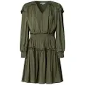 Pepe Jeans Pepe Jeanstil kvinder. PL9537727 Martina kjole grøn (XL), Casual, Polyester, Lange ærmer
