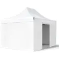 TOOLPORT 3x4,5m, stål, easy-up-pavillon, 4 sidedele, hvid