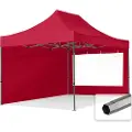 TOOLPORT 3x4,5m, stål, easy-up-pavillon, 2 sidedele, rød