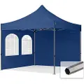 TOOLPORT 3x3m, stål, easy-up-pavillon, 2 sidedele, mørkeblå