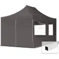 TOOLPORT 3x4,5m, stål, easy-up-pavillon, 4 sidedele, mørkegrå
