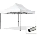 TOOLPORT 4x4m, stål, easy-up-pavillon, uden sidedele, hvid