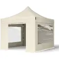 TOOLPORT 3x3m, stål, easy-up-pavillon, 4 sidedele, creme