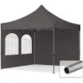 TOOLPORT 3x3m, stål, easy-up-pavillon, 2 sidedele, mørkegrå