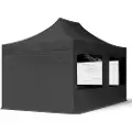 TOOLPORT 3x4,5m, stål, easy-up-pavillon, 4 sidedele, sort