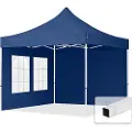 TOOLPORT 3x3m, stål, easy-up-pavillon, 2 sidedele, mørkeblå