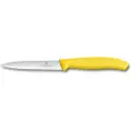 Victorinox Grøntsagskniv 10 cm, savtakket blad, gul, plastik, Victorinox