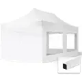 TOOLPORT 3x6m, stål, easy-up-pavillon, 4 sidedele, hvid
