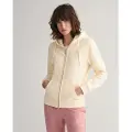 Gant Ganttil kvinder. 4200671 Hættetrøje med lynlås Tonal Shield gul (M), Casual, Bomuld, Lange ærmer