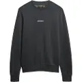 Superdry Superdrytil mænd. M2014007A Sweatshirt med rund hals og sort mikro-logo print (S), Casual, Bomuld