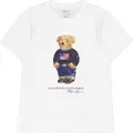 Ralph Lauren Polo Ralph Laurentil drenge. 323P00508001 Bomulds-T-shirt med polobjørn (10/12años=140/149cm), Hvid, Casual, Korte ærmer, børnetøj