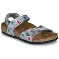 Birkenstock Sandaler til børn BIRKENSTOCK Rio AS Kids BF Elec. Metallic SilverDots barn 29