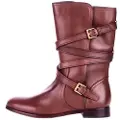 Ralph Lauren Lauren Ralph Laurentil kvinder. 802945680003 Brune Briannah-læderstøvler (40), Fast, 1-3 cm, Spænder, Casual
