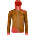 Ortovox Swisswool Col Becchei Hybrid, softshell jakke, dame, orange