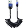 JOYROOM Krystalklart USB-kabel Spiral 3A USB til USB-C 1,5 m - Svart