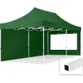 TOOLPORT 3x6m, stål, easy-up-pavillon, 2 sidedele, mørkegrøn