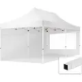 TOOLPORT 3x6m, stål, easy-up-pavillon, 2 sidedele, hvid